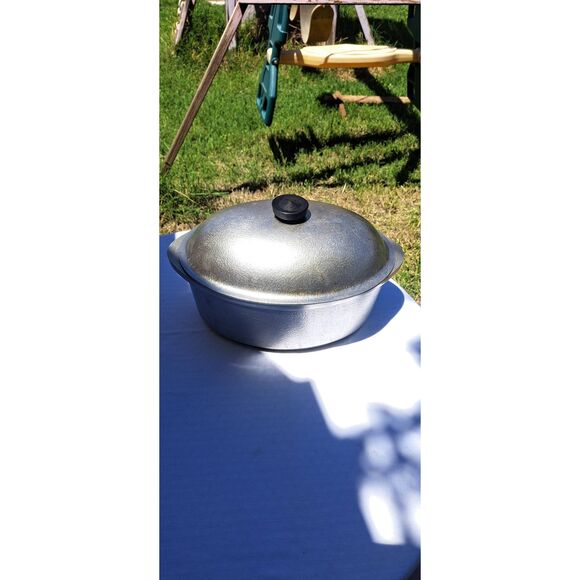Club Other - Vintage Club Aluminum Oval Dutch Oven Roaster Pot With Lid 6 Quart Silver Hammer